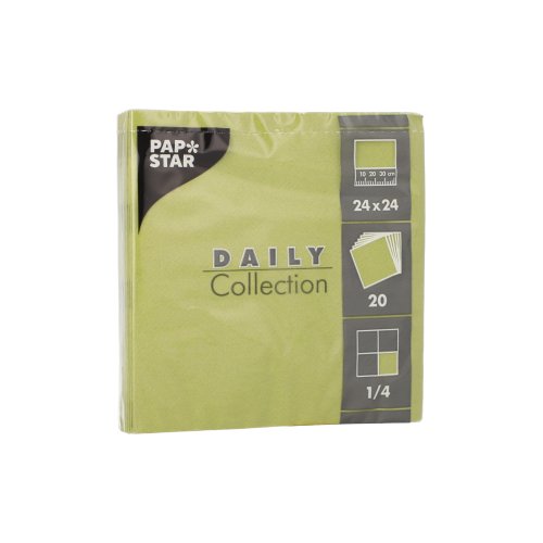 20 Servietten "DAILY Collection" 1/4-Falz 24 cm x 24 cm olivgrün 48000 Servietten "DAILY Collection" 1/4-Falz 24 cm x 24 cm olivgrün