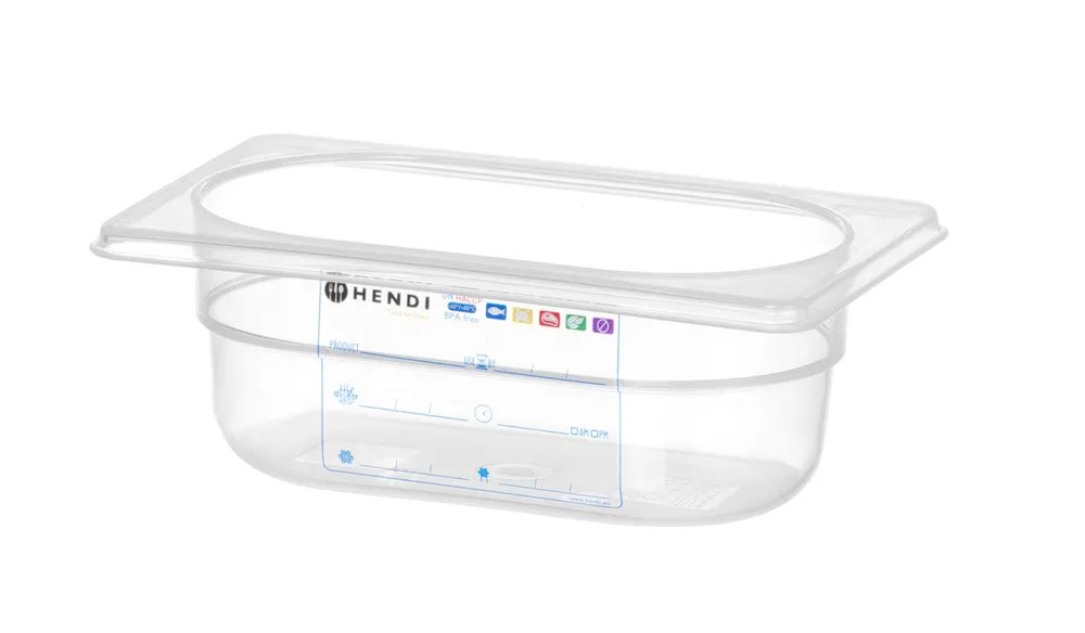 Gastronorm-Behälter 1/9, GN 1/9, 0,6L, Transparent, 176x108x(H)65mm Gastronorm-Behälter 1/9, GN 1/9, 0,6L, Transparent, 176x108x(H)65mm