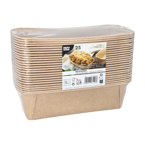 3200 Backformen "pure" eckig 1033 ml 6,1 cm x 10,8 cm x 23 cm braun