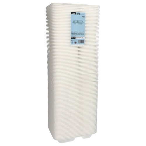 2400 Siegelschalen, XPS 2-geteilt 725 ml 4,2 cm x 18,5 cm x 23,5 cm weiss laminiert