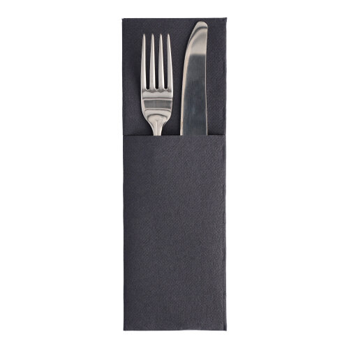 14400 Servietten "ROYAL Collection" 48 cm x 30 cm schwarz mit Besteckfalz