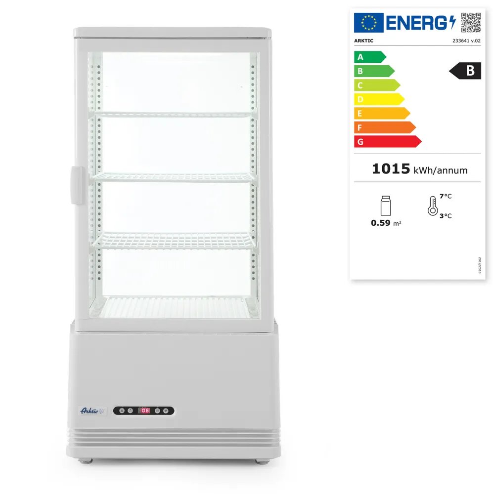 Aufsatz-Kühlvitrine 78 Liter, Arktic, Weiß, 230V/170W, 444x397x(H)940mm Aufsatz-Kühlvitrine 78 Liter, Arktic, Weiß, 230V/170W, 444x397x(H)940mm