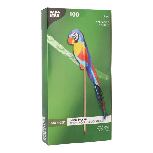 64800 Deko-Picker 18 cm "Papagei"