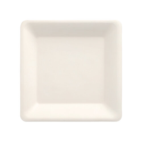 13824 Teller, Zuckerrohr "pure" eckig 15,5 cm x 15,5 cm weiss