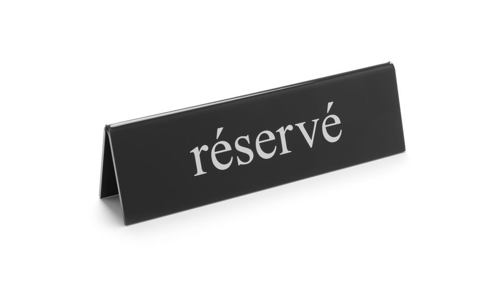 Tischschild Reserviert, HENDI, réservé, 130x30x(H)38mm