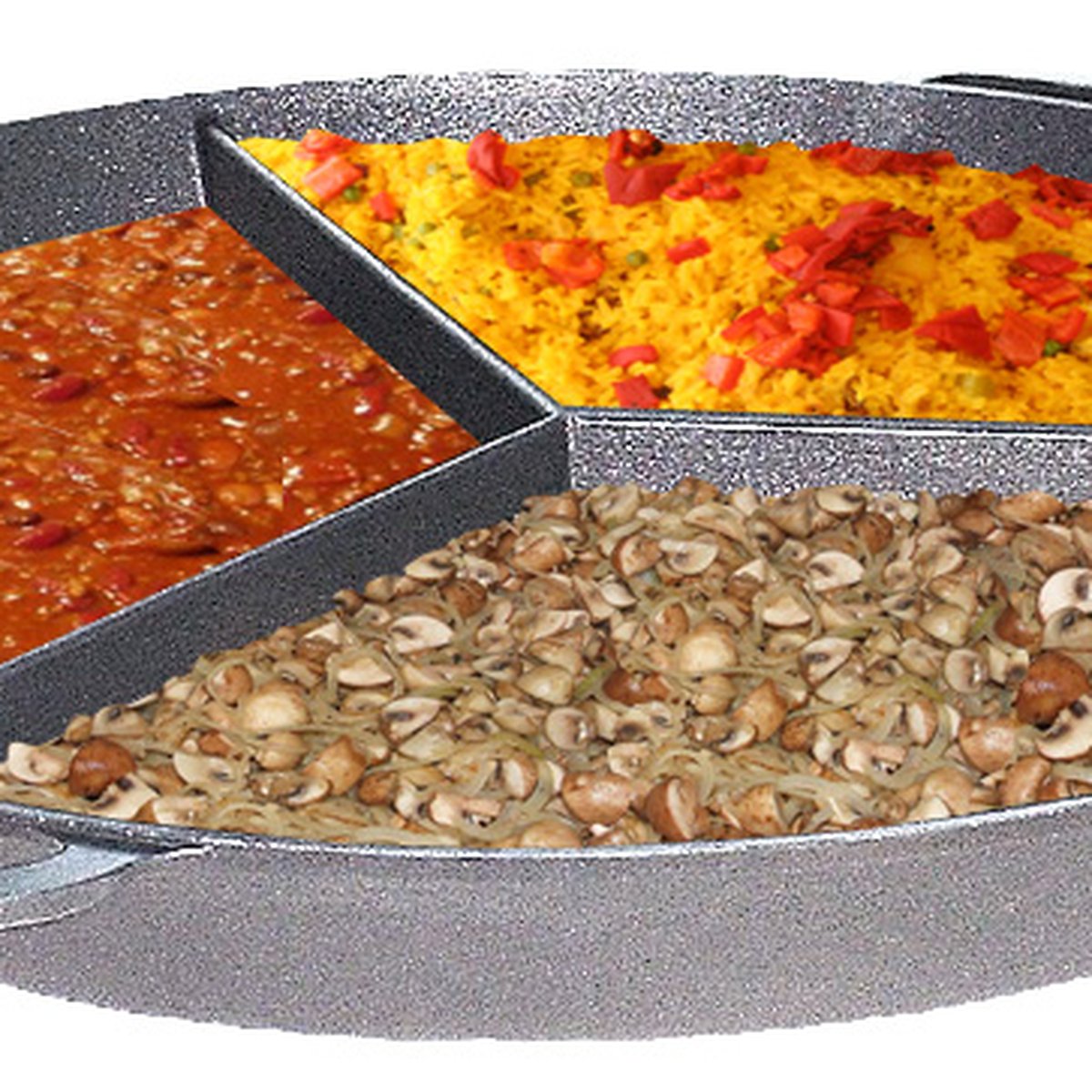 Großraumpfanne Ø 800 mm mit 3-Teilung Großraumpfanne Ø 800 mm mit 3-Teilung