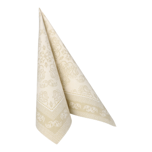 12500 Servietten "ROYAL Collection" 1/4-Falz 40 cm x 40 cm champagner "Arabesque"