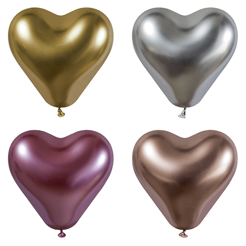 4 Luftballons Ø 28 cm farbig sortiert "Glossy Heart" large 11200 Luftballons Ø 28 cm farbig sortiert "Glossy Heart" large