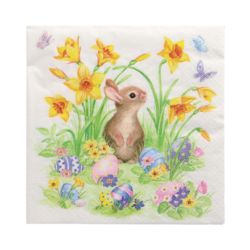 20 Servietten, 3-lagig 1/4-Falz 33 cm x 33 cm "Cute Bunny" 21600 Servietten, 3-lagig 1/4-Falz 33 cm x 33 cm "Cute Bunny"
