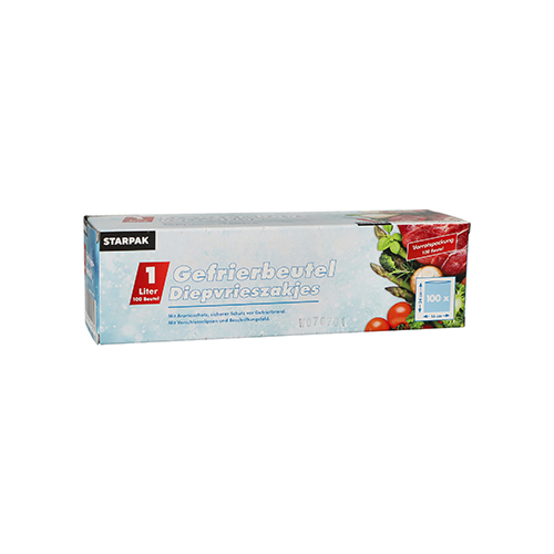 90000 Gefrierbeutel, LLDPE 1 l 24 cm x 16 cm transparent in Faltschachtel