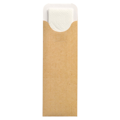 12000 Bestecktaschen 23,5 cm x 7,3 cm natur inkl. weißer Serviette 40 x 40 cm 2-lag.