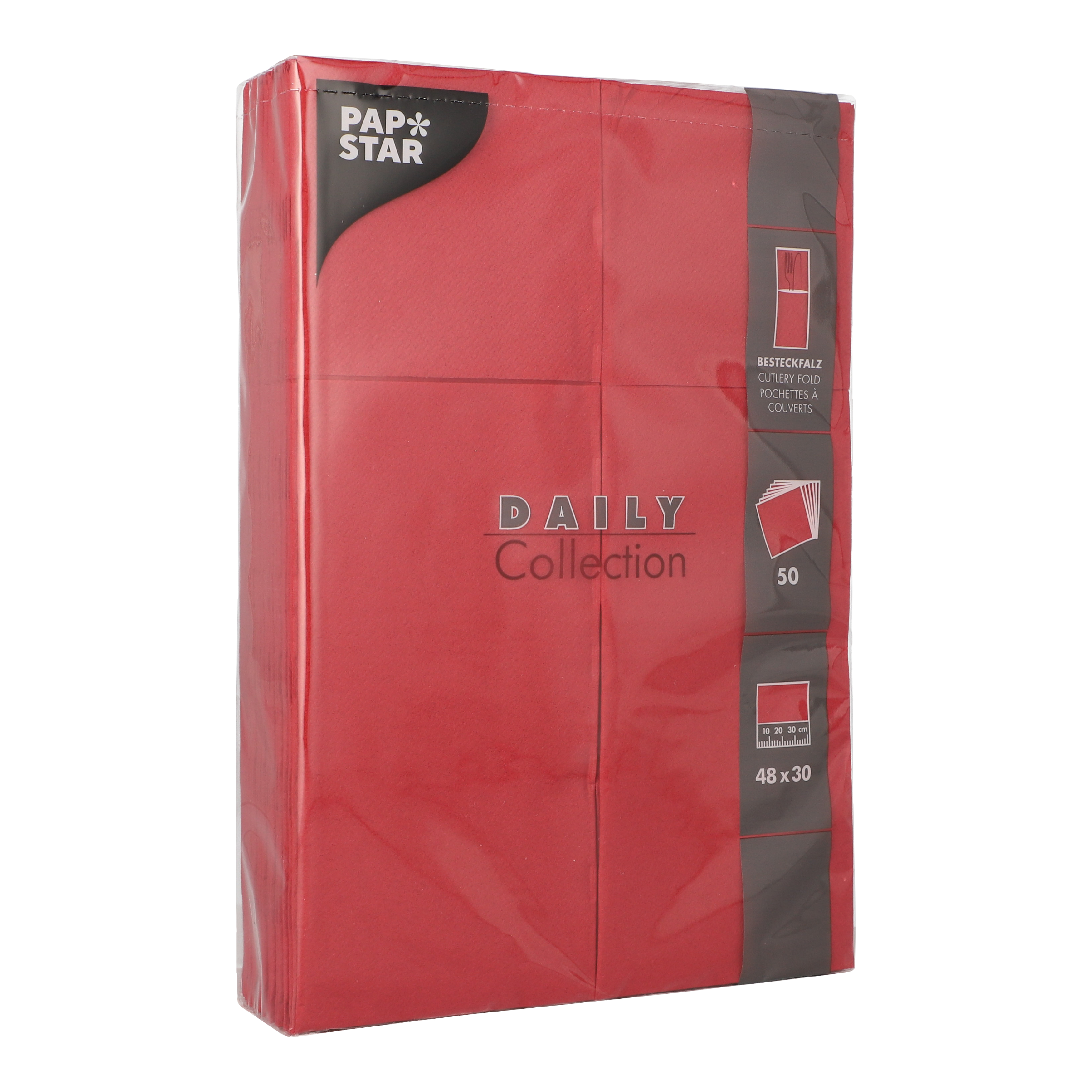 19200 Servietten "DAILY Collection" 48 cm x 30 cm bordeaux mit Besteckfalz