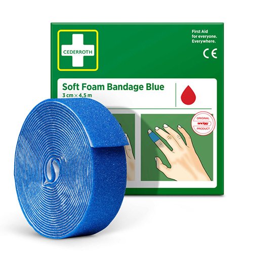 1 "Cederroth" Soft Foam Bandage 4,5 m x 3 cm blau , Refill 1440 "Cederroth" Soft Foam Bandage 4,5 m x 3 cm blau , Refill