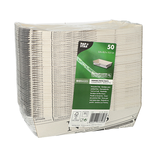 10000 Pommes-Frites-Trays 3,8 cm x 8,5 cm x 15,5 cm weiss "Newsprint"