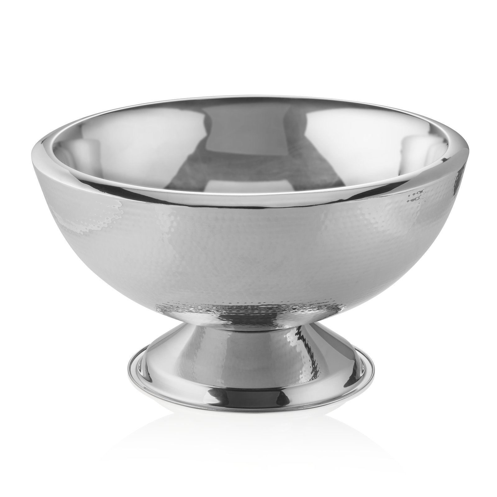 Champagnerkühler, Ø 43 cm, Höhe 24 cm, 15 ltr., gehämmerte Oberfläche, poliert, Chromnickelstahl