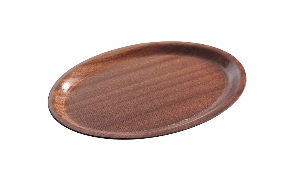 Serviertablett in Holzoptik, oval, AmerBox, Mahagoni, 200x265mm Serviertablett in Holzoptik, oval, AmerBox, Mahagoni, 200x265mm