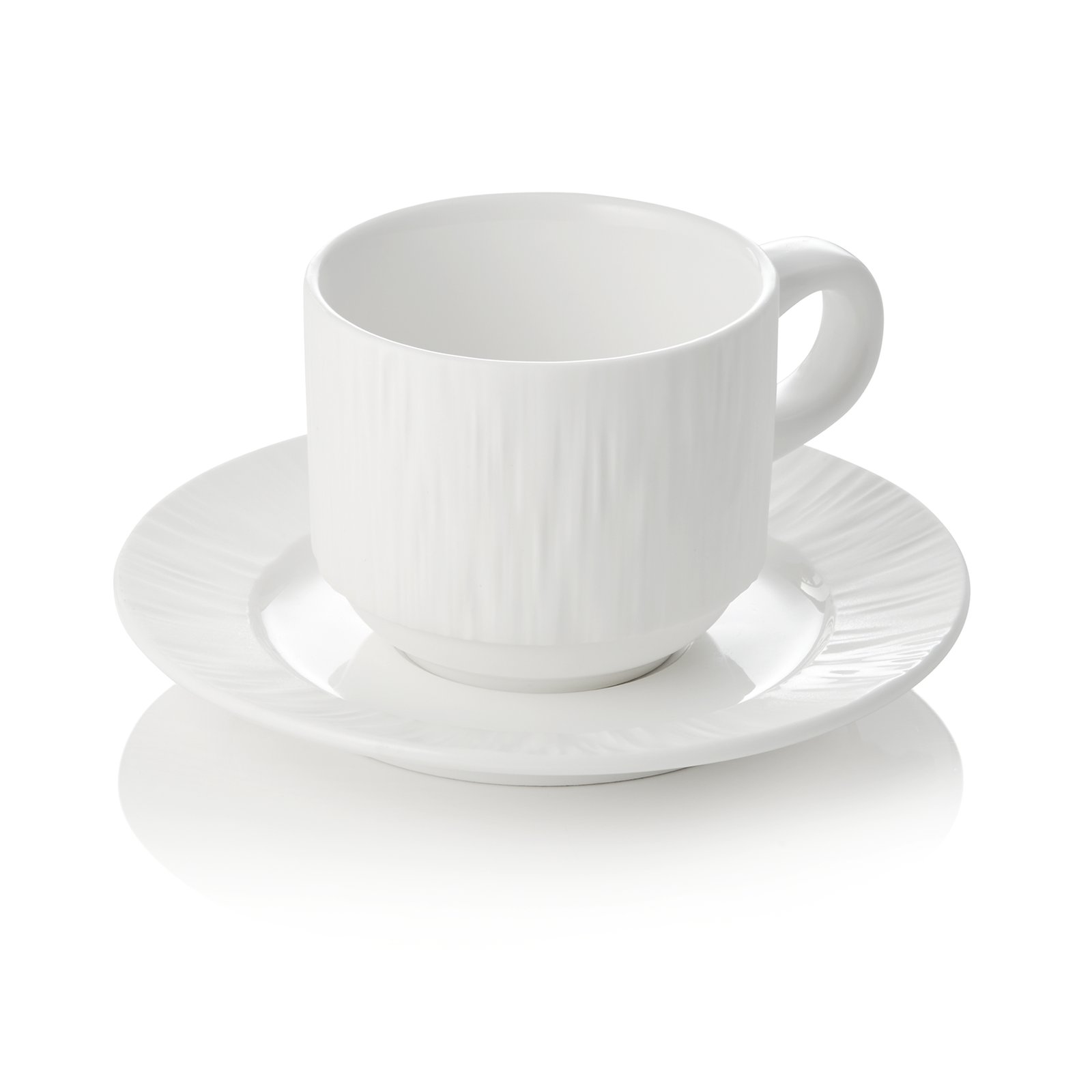 Obertasse mit Untertasse Set MAYA SHIRO, 240 ml, weiß