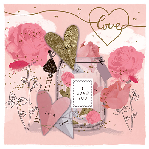 23040 Servietten, 3-lagig 1/4-Falz 33 cm x 33 cm "From my Heart"