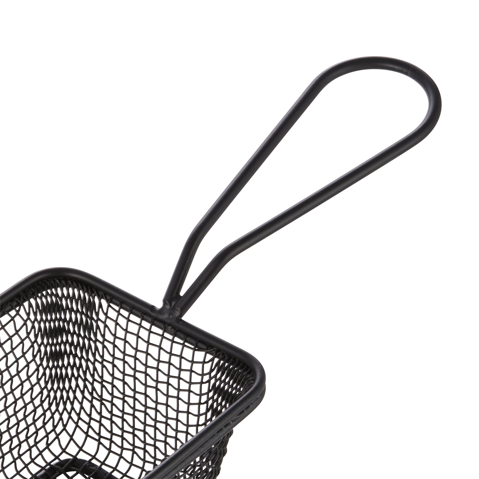 Servier- und Frittierkorb, 10,5 x 9 x 7 cm, schwarz pulverbeschichtet, Chromnickelstahl