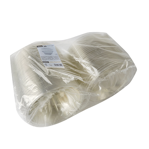 2400 Feinkost- und Salatschalen mit Klappdeckel, R-PET rund 1000 ml Ø 18,5 cm · 7,8 cm glasklar