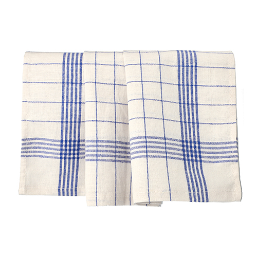 3200 Geschirrtücher 70 cm x 50 cm weiss/blau "Halbleinen"