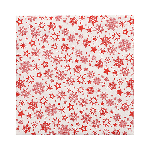19200 Servietten, 3-lagig 1/4-Falz 33 cm x 33 cm ! weiss "Snöflinga"