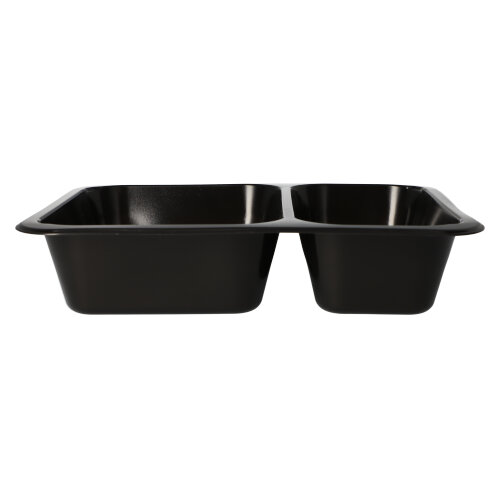 6000 Mikrowellenschalen, PP 2-geteilt 1205 ml 4,9 cm x 22,7 cm x 17,8 cm schwarz