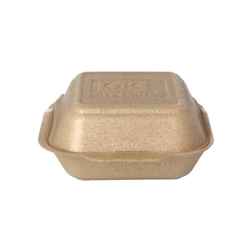 4500 Hamburger-Boxen groß mit Klappdeckel, XPP 7 cm x 15 cm x 15 cm beige