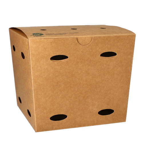 3000 Pommes-Frites-Boxen, Pappe "pure" 14 cm x 14,5 cm x 14,5 cm braun "100% Fair" groß