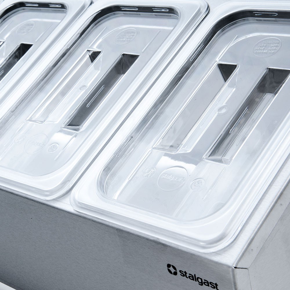 Pizzakühlaufsatz mit Glasabdeckung, 5x GN1/4, 1200x335x440 mm (BxTxH)