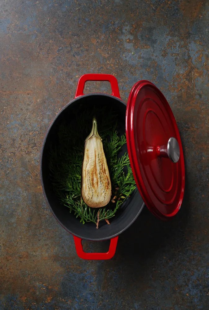 Emaillierter Gusseisentopf, 4,4L, Rot, 365x290x(H)115mm Emaillierter Gusseisentopf, 4,4L, Rot, 365x290x(H)115mm