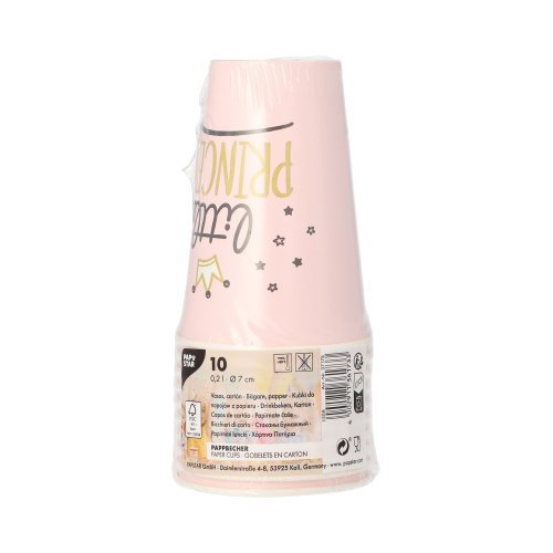 10 Trinkbecher, Pappe 0,2 l Ø 7 cm · 9,7 cm "Little Princess" 10080 Trinkbecher, Pappe 0,2 l Ø 7 cm · 9,7 cm "Little Princess"