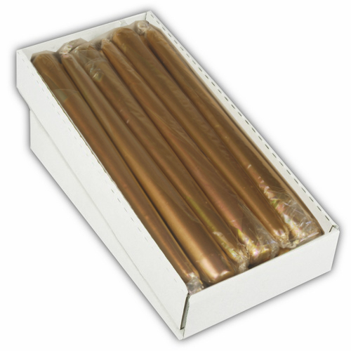 12 Leuchterkerze Ø 2,2 cm · 25 cm gold einzeln cellophaniert 5184 Leuchterkerze Ø 2,2 cm · 25 cm gold einzeln cellophaniert