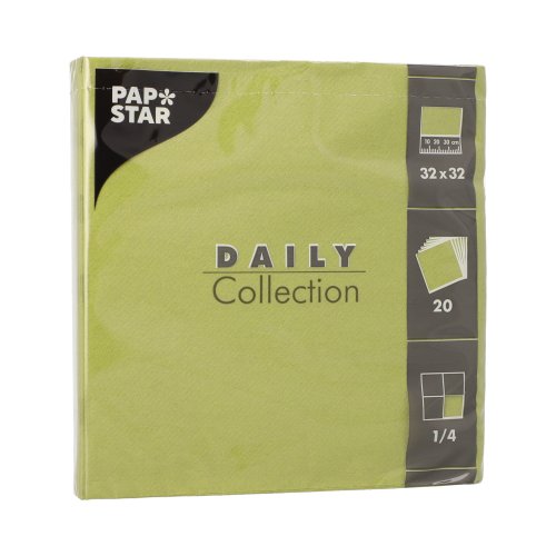 25200 Servietten "DAILY Collection" 1/4-Falz 32 cm x 32 cm olivgrün