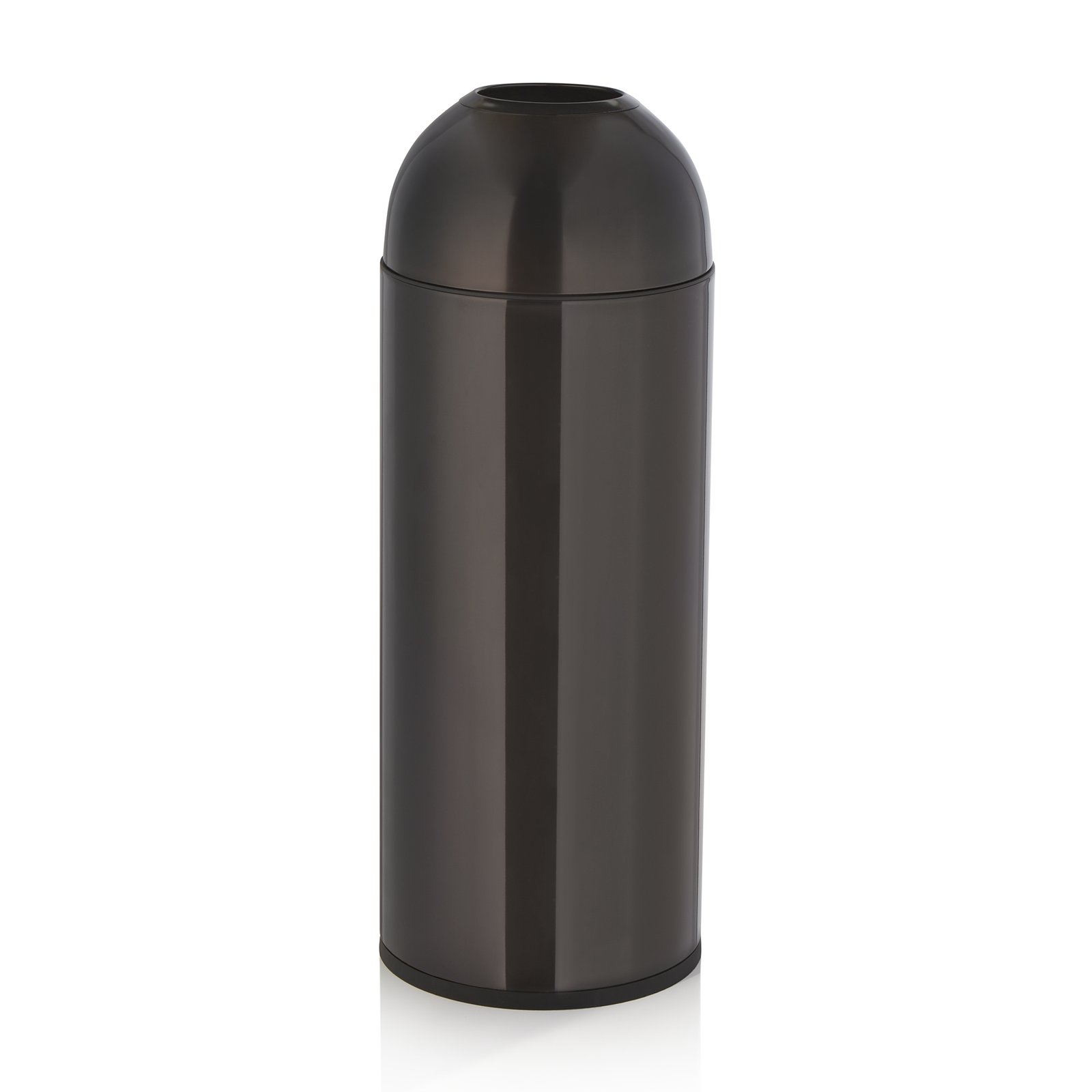 Abfalleimer, Ø 30 cm, Höhe 83 cm, schwarz, Chromnickelstahl, Kunststoff