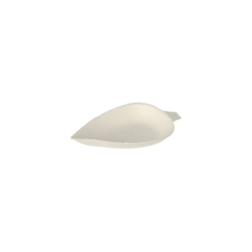 36000 Fingerfood - Teller, Zuckerrohr "pure" 8 cm x 6 cm weiss "Leaf"