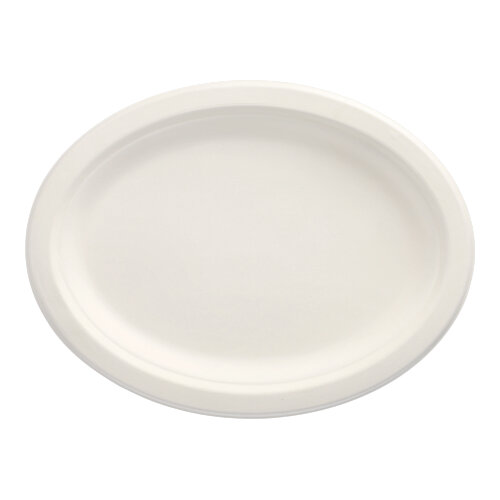 4752 Teller, Zuckerrohr "pure" oval 26 cm x 20 cm x 2 cm weiss