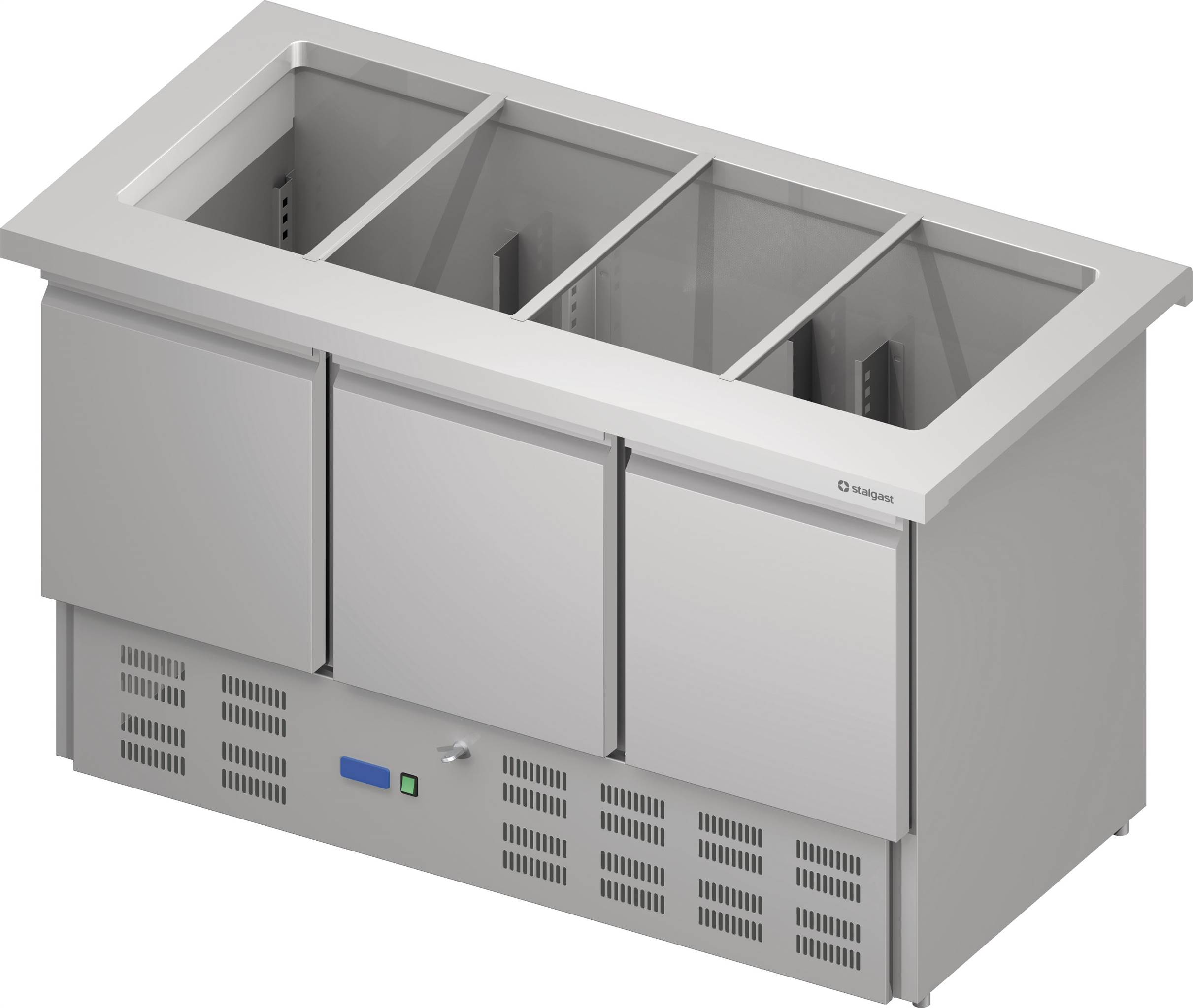 Saladette "Free Flow", dreitürig 1465x735x880 mm Granitabdeckung "Standard G1"