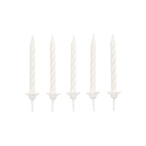 24 Geburtstagskerzen mit Halter 6 cm weiss 46080 Geburtstagskerzen mit Halter 6 cm weiss