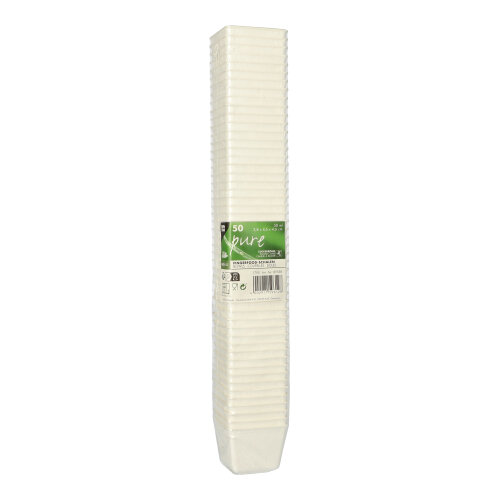 36000 Fingerfood - Schalen, Zuckerrohr "pure" eckig 50 ml 3,8 cm x 4,6 cm x 4,6 cm weiss