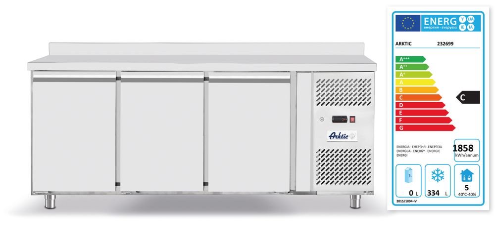 Tiefkühltisch, dreitürig Profi Line 420 L, Arktic, Profi Line, GN 1/1, 420L, 230V/600W, 1796x700x(H)879mm