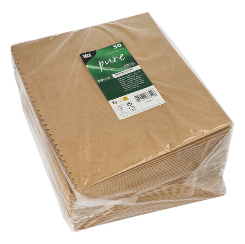 6000 Popcorn-Boxen Pappe "pure" eckig 2400 ml 19,2 cm x 15,8 cm x 8 cm braun groß