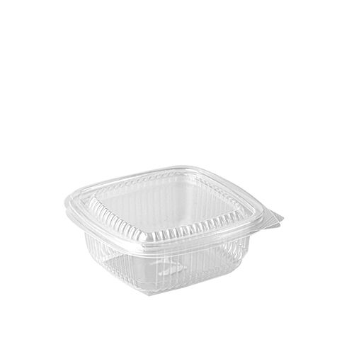6000 Verpackungsbecher mit Klappdeckeln, PP rechteckig 250 ml 4,4 cm x 11,5 cm x 12 cm transparent