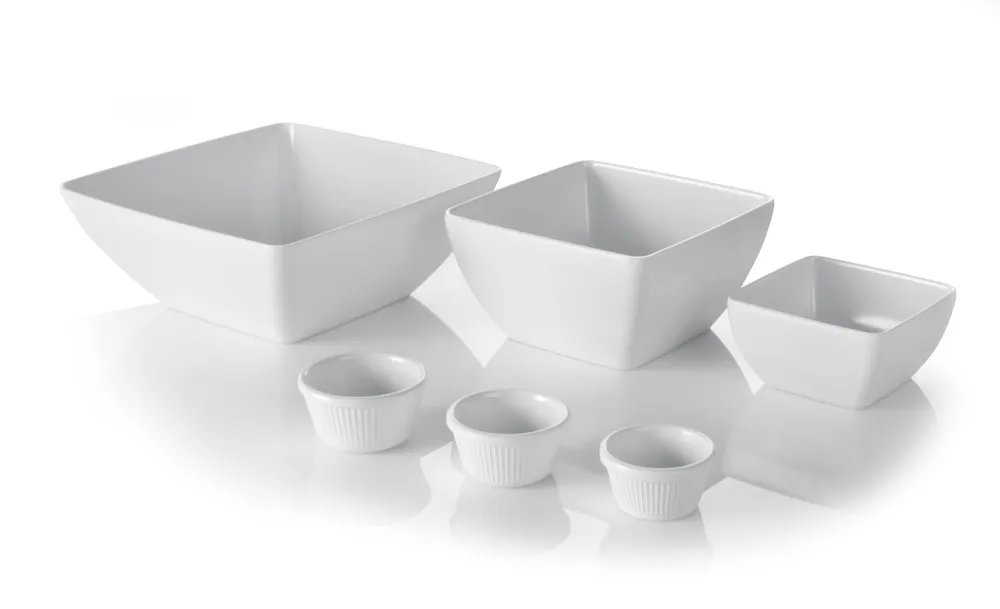 Quadratische Schüssel., Weiß, 270x270x(H)105mm