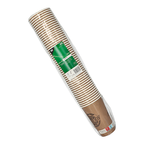 50 Trinkbecher, Pappe 0,4 l Ø 9 cm · 13,9 cm braun "Pure Joy" 8000 Trinkbecher, Pappe 0,4 l Ø 9 cm · 13,9 cm braun "Pure Joy"