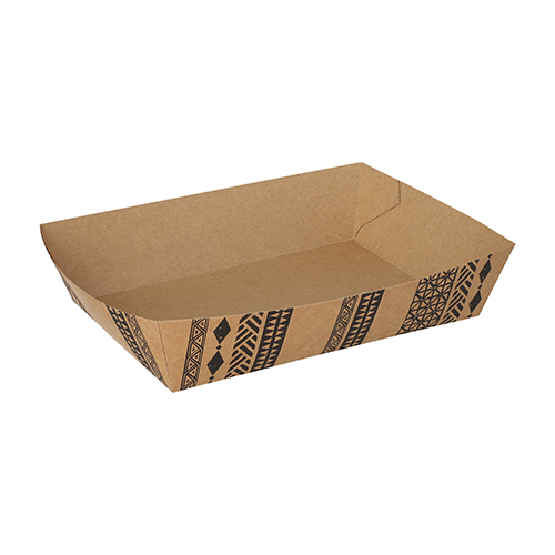 11200 Snacktrays, Pappe 4 cm x 11 cm x 16 cm braun "Maori" extra groß