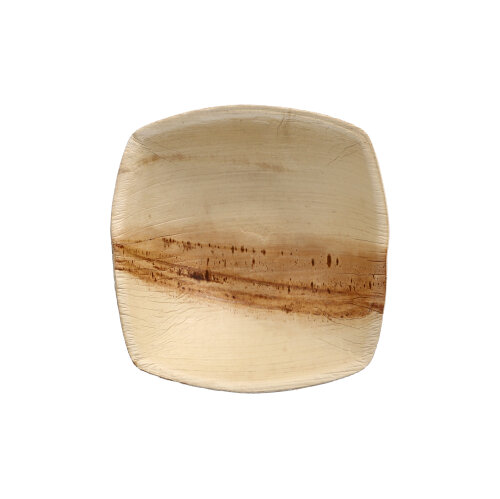 2400 Schalen Palmblatt "pure" 200 ml 4 cm x 14 cm x 14 cm natur "QUADRATO"