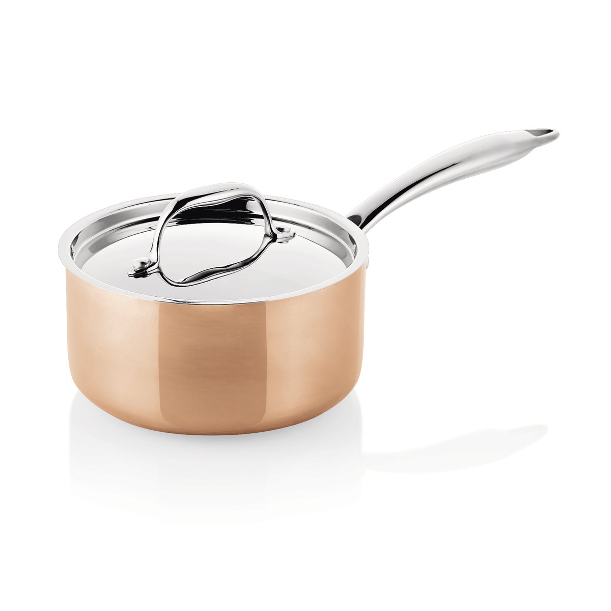 Stielkasserolle mit Deckel Copper 3PLY, Ø 16 cm, Stielkasserolle mit Deckel Copper 3PLY, Ø 16 cm,