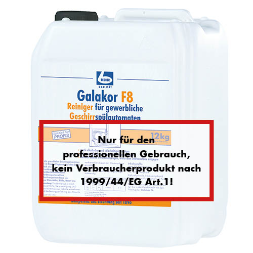 kg "Dr. Becher" Galakor F8 Reiniger 9,2 l für gewerbl. Geschirrspülmaschinen kg "Dr. Becher" Galakor F8 Reiniger 9,2 l für gewerbl. Geschirrspülmaschinen