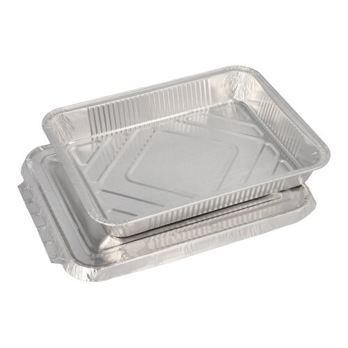 4800 Menüschalen + Deckel, Alu ungeteilt 0,93 l 3 cm x 17,7 cm x 22,5 cm